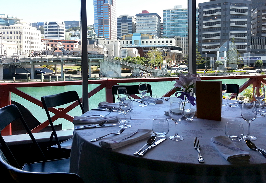 Gallery Image 1: Table setting overlooking lagoon